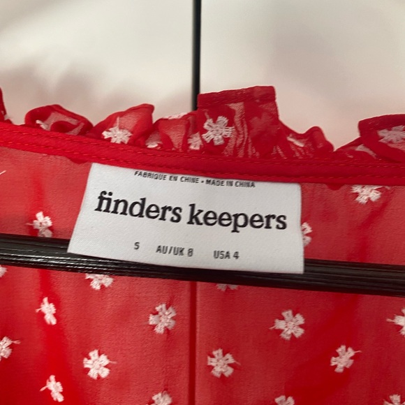 Finders Keepers Blossom Rouched Top Red a blouse - Picture 5 of 7